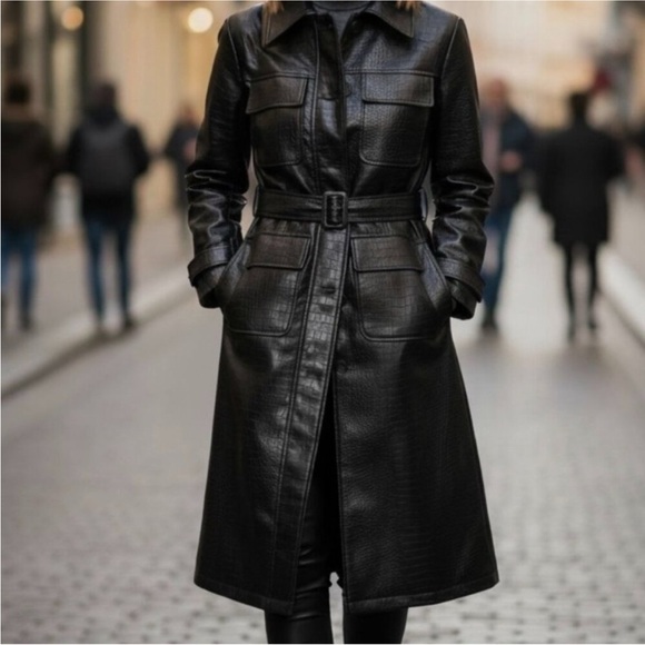Jason Wu Jackets & Blazers - Jason Wu Black Textured Trench Coat